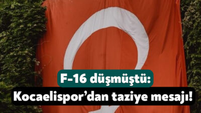 Balıkesir’in Karesi ilçesinde F-16 savaş uçağının düşmesi sonucunda Hava Pilot