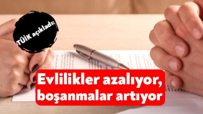 TÜİK, 2025 yılı evlenme ve boşanma verilerini yayınladı. Buna göre;