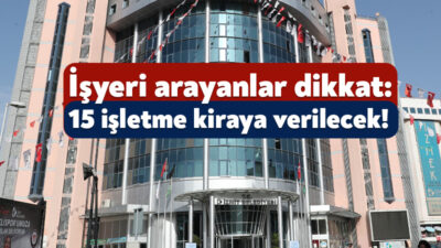 İzmit Belediyesi, bünyesinde yer alan 15 işletmeyi 3 yıllığına kiraya