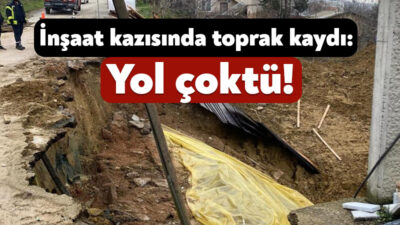 Kocaeli'nin İzmit ilçesinde inşaat çalışması sırasında meydana gelen toprak kayması