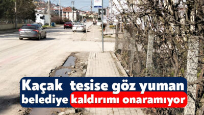 Hisareyn’de kaçak lojistik tesise göz yuman Gölcük Belediyesi’nin İhsaniye’deki kaldırımları