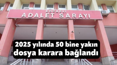 - Kocaeli Adliyesi'nin 2025 yılı iş yükü verilerine göre, soruşturma
