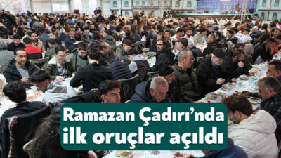 Kocaeli Büyükşehir Belediyesi'nin İzmit Kent Meydanı’nda kurduğu Ramazan Çadırı birlik