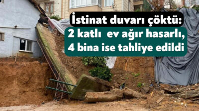 Kocaeli'nin Derince ilçesinde hafriyat çalışması yapılan alanda istinat duvarının çökmesi