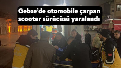 Kocaeli’nin Gebze ilçesinde kayarak otomobile çarpan scooter sürücüsü yaralandı.