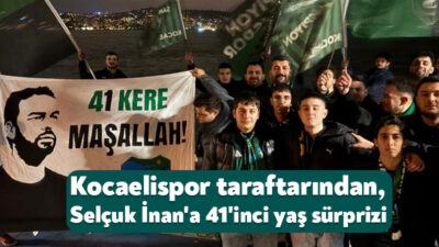 Kocaelisporlu taraftarlar, Teknik Direktör Selçuk İnan'ı şaşkınlığa uğratan doğum günü