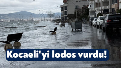 Kocaeli'nin Gölcük ve Başiskele ilçelerinde sabah saatlerinde etkili olan lodos