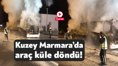 Kuzey Marmara Otoyolu’nun Çayırova geçişinde henüz bilinmeyen bir nedenle otobüste