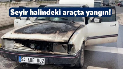 Körfez'de seyir halindeki bir otomobil alev alarak yanmaya başladı. Sürücüsünün
