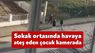 Kocaeli'nin İzmit ilçesinde bir çocuğun sokak ortasında tabancayla havaya ateş