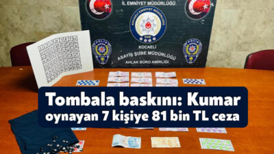 Kocaeli’de yapılan denetimlerde ruhsatsız mekanda tombala oynatıldığı tespit edildi. Şüpheli
