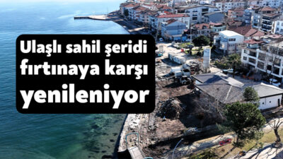 Kocaeli Büyükşehir Belediyesi, Gölcük Ulaşlı sahilini deniz taşkınlarından koruyacak çalışmalarda
