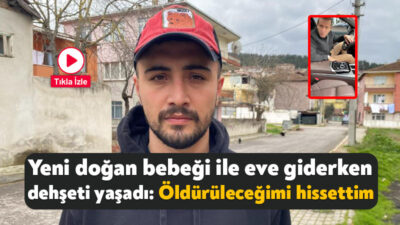 Kocaeli'de yeni doğan bebeği ve eşi ile eve giderken yol