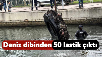 Kocaeli'de Körfez Tütünçiftlik sahilinde gerçekleştirilen dalışta deniz dibinden 50 araç