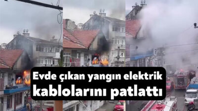 Kocaeli'de 3 katlı binanın 3. katında çıkan yangın sırasında elektrik