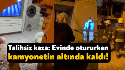 Kocaeli’nin İzmit ilçesinde evinde oturan adam, geri manevra yapan kamyonetin