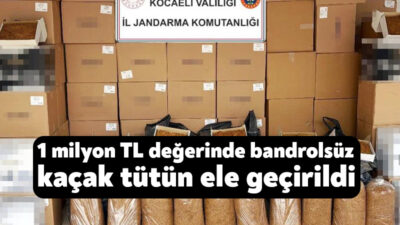 Kocaeli'de jandarma ekiplerinin kaçakçılıkla mücadele kapsamında düzenledği operasyonda piyasa değeri