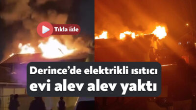 Kocaeli’nin Derince ilçesinde bir evin çatısında çıkan yangın mahallede büyük
