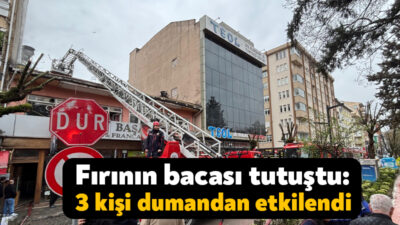 Kocaeli'nin İzmit ilçesinde 2 katlı binada fırının bacasından çıkan yangında