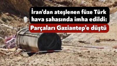 Milli Savunma Bakanlığı, İran’dan ateşlenip, Türk hava sahasına balistik mühimmatın