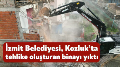 Kozluk Mahallesi Numan Kahya Sokak’ta tehlike arz eden bina, İzmit