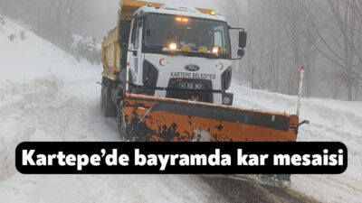 Kartepe’de bayramın ilk gününde yüksek kesimlerde etkili olan kar yağışı
