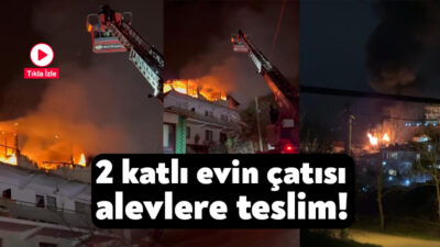 Başiskele'nin Döngel Mahallesi'ndeki 2 katlı evin çatısında yangın çıktı. İhbar