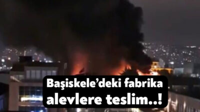 Kocaeli'nin Başiskele ilçesinde raf imalatı yapılan fabrikada çıkan yangında büyük