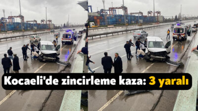 Kocaeli’nin Körfez ilçesinde D-100 Karayolu'nda meydana gelen zincirleme trafik