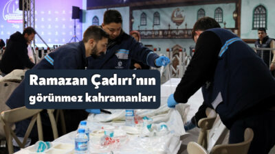 Kocaeli Büyükşehir Belediyesi tarafından İzmit Kent Meydanı’nda kurulan Ramazan Çadırı,