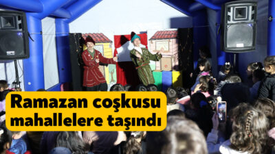 Derince Belediyesi’nin düzenlediği Ramazan Şenlikleri, iftardan sonra çocuklar ve ailelerini