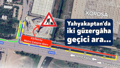 Körfezray Metro Projesi’nin Yahyakaptan Mahallesi ayağında devam eden altyapı çalışmaları