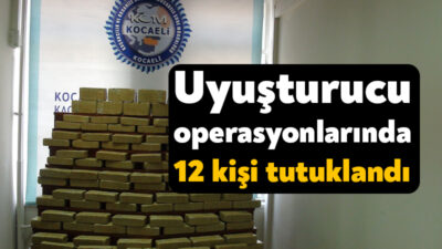 Kocaeli'de güvenlik güçlerince son bir haftada düzenlenen uyuşturucu operasyonlarında gözaltına