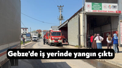Kocaeli'nin Gebze ilçesinde takograf yetkili servisinde çıkan yangın, itfaiye ekiplerinin