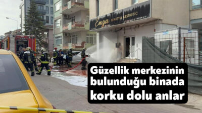 Kocaeli'nin İzmit ilçesinde altında güzellik merkezi bulunan binanın doğal gaz