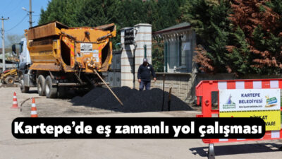 Kartepe Belediyesi ilçe genelinde yol düzenleme ve onarım çalışmalarına devam