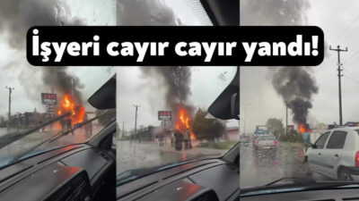 Kocaeli'nin Başiskele ilçesinde iş yeri alevlere teslim oldu, yangın itfaiye
