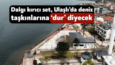 Kocaeli Büyükşehir Belediyesi, Gölcük Ulaşlı sahilini deniz taşkınlarından koruyacak çalışmalarda