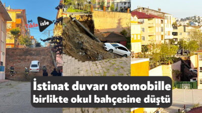 Kocaeli'nin Çayırova ilçesinde çöken istinat duvarı hasara yol açtı. Kayan