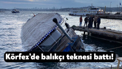 Kocaeli'nin Körfez ilçesinde balıkçı teknesinin batması sonucu denize düşen kişi