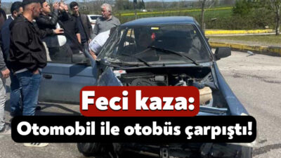 Kocaeli'de otomobil ile otobüsün çarpışması neticesinde 1 kişi yaralanırken, araçlarda