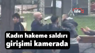 Kocaeli'nin Derince ilçesinde oynanan U11 Ligi müsabakasının ardından sahaya giren