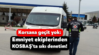 Başiskele’deki OSB’nin girişinde trafik polisi tarafından korsan servislere karşı uygulama