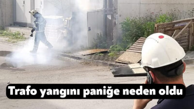 Kocaeli’nin Körfez ilçesinde elektrik trafosunda çıkan yangın, mahalleliye korku dolu