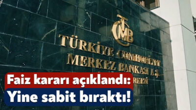 Merkez Bankası faizi değiştirmedi. Para Politikası Kurulu (Kurul), politika faizi