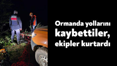Kocaeli'nin Başiskele ilçesinde ormanlık alanda yollarını kaybederek mahsur kalan yabancı