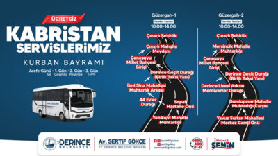 Derince Belediyesi, Arefe Günü ve Kurban Bayramı'nın ilk üç gününde