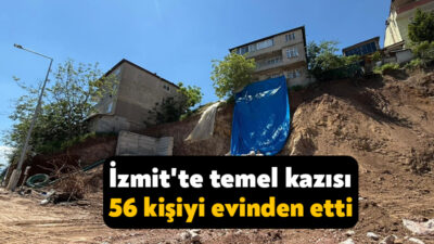 Kocaeli'nin İzmit ilçesinde bir inşaatın temel kazısı sırasında meydana gelen