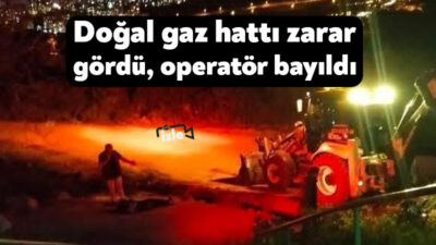 Kocaeli'nin İzmit ilçesinde altyapı çalışması sırasında doğal gaz hattının