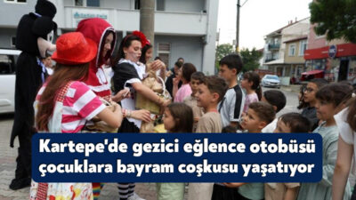 Kartepe'de Kurban Bayramı dolayısıyla özel olarak hazırlanan gezici eğlence otobüsü